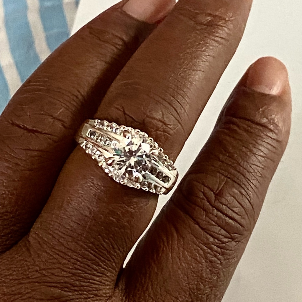 Triple Accent Halo Ring 2 Carat Brilliance Sz 9 No Tarnish 20$